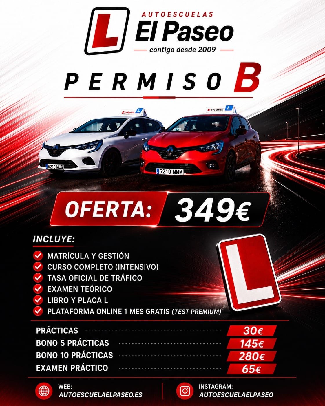 oferta-curso-intensivo-permiso-b-autoescuela-el-paseo